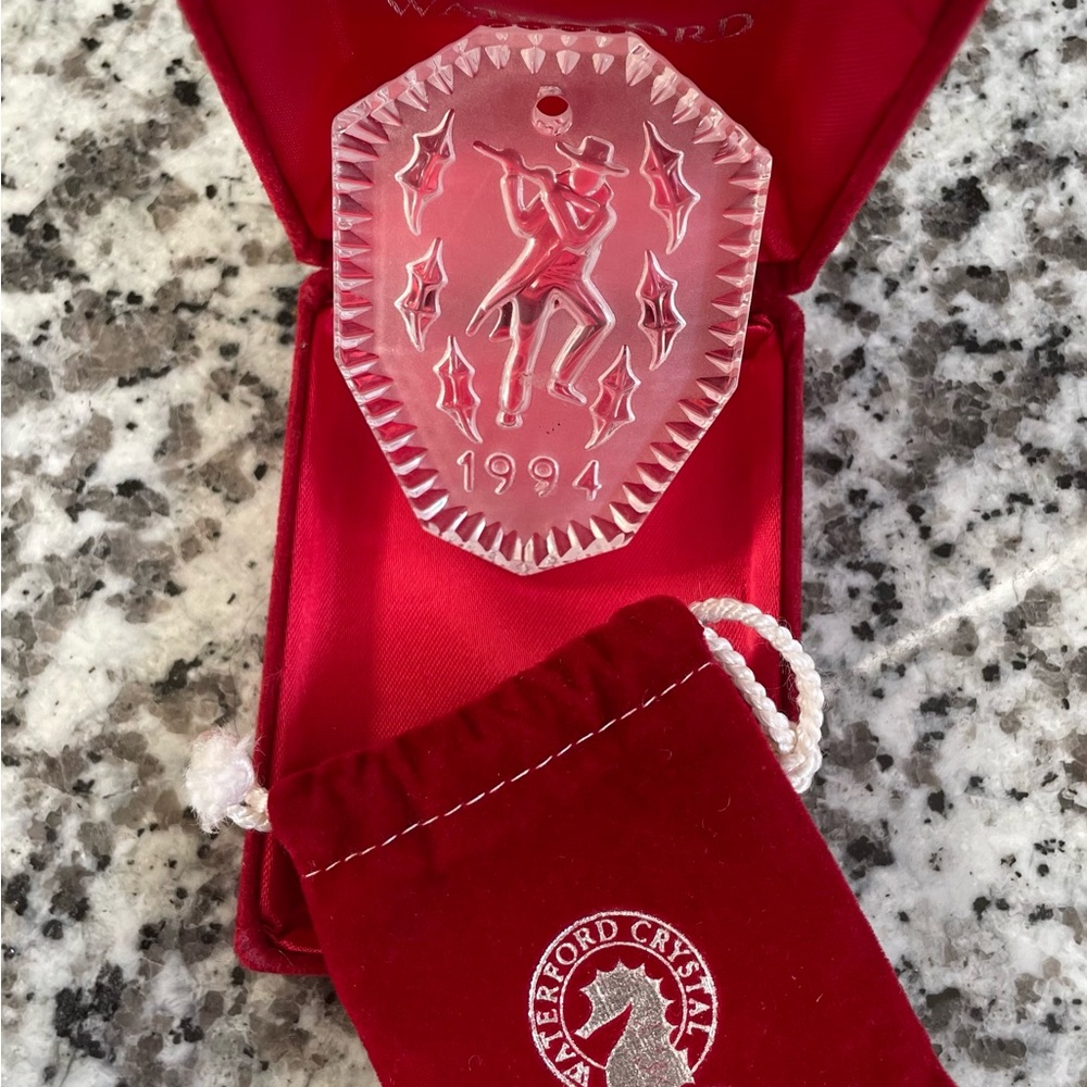 1994 Waterford Crystal Ornament with Flute Design
